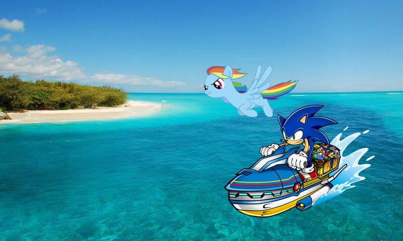 Sonic and Rainbow Dash — Blue, Playful