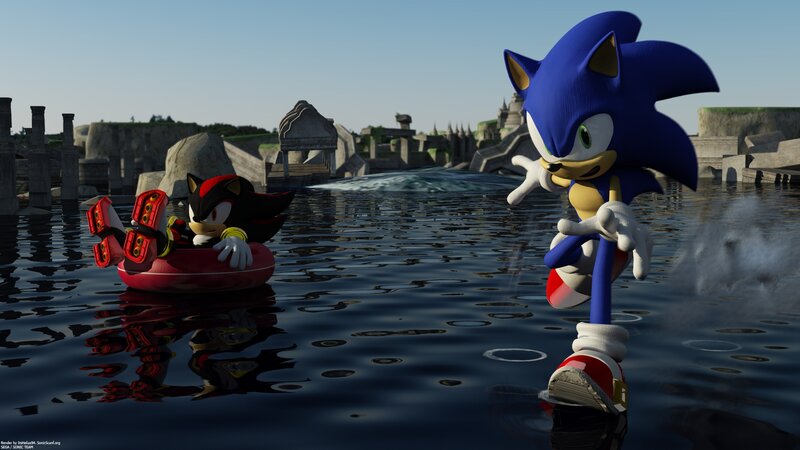 Sonic and Shadow in Water