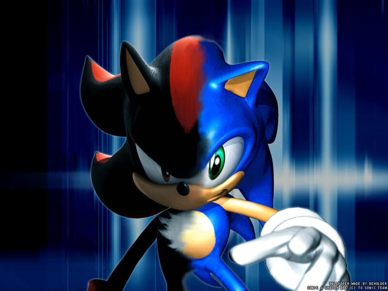 Sonic and Shadow split image