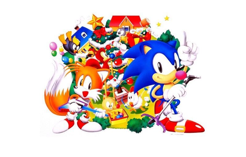 Sonic and Tails holiday art