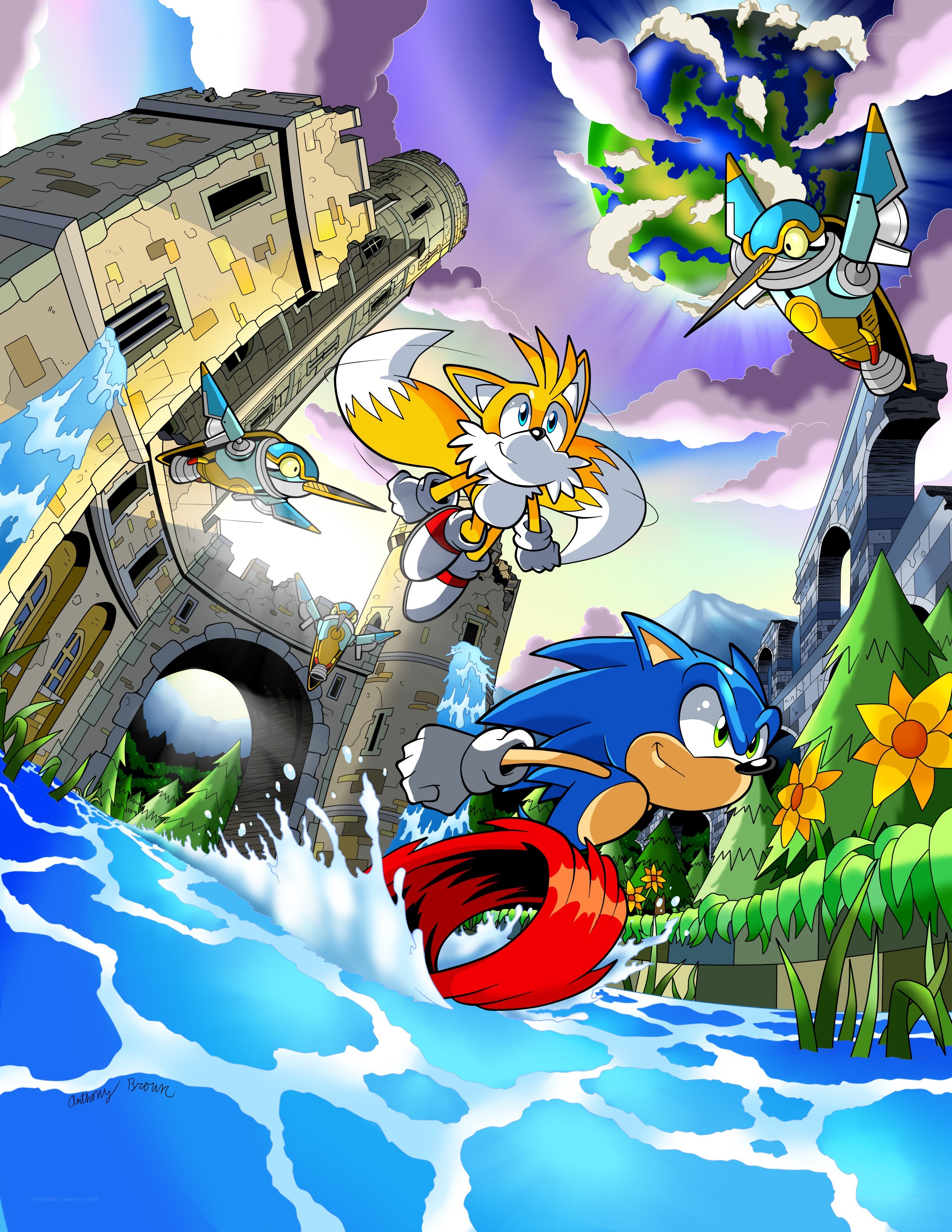 Sonic and Tails in action