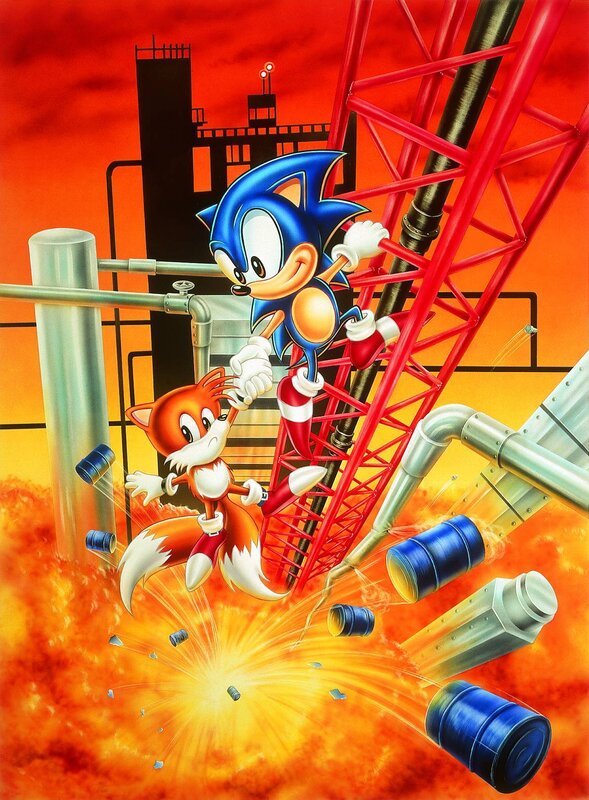 Sonic and Tails in industrial chaos