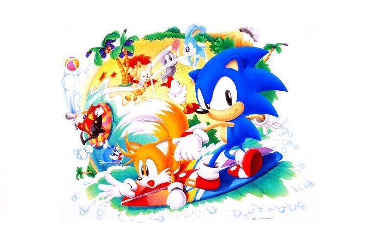 Sonic and Tails on a beach adventure