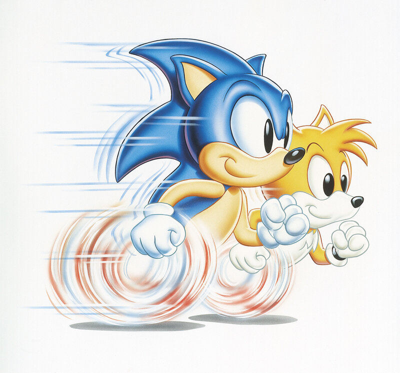 Sonic and Tails running fast