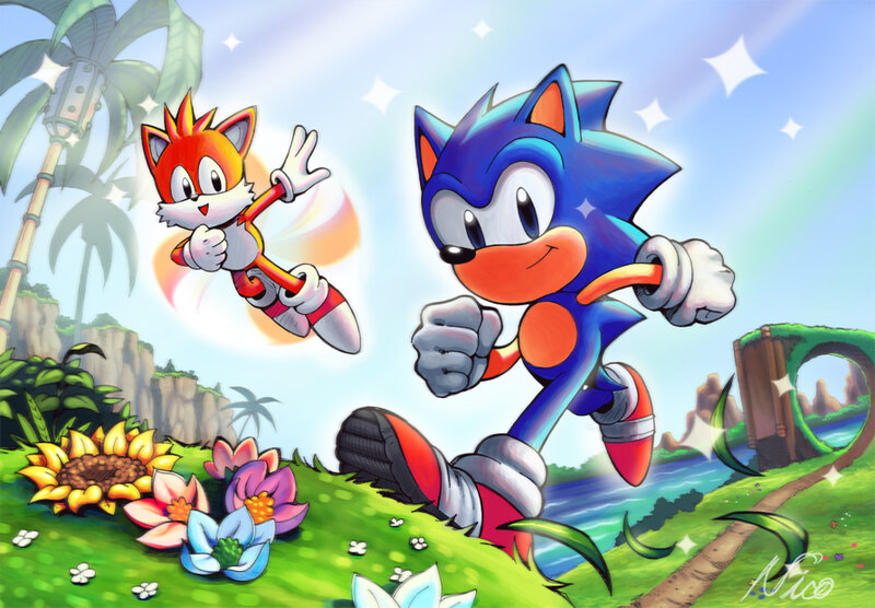 Sonic and Tails Running