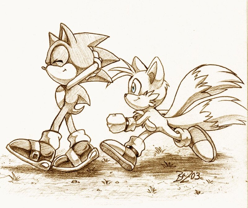 Sonic and Tails walking together