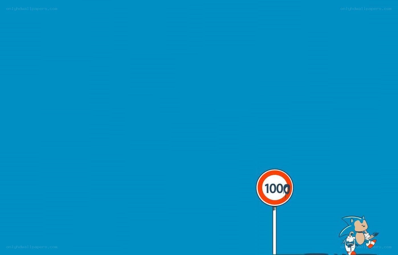 Sonic at a speed limit sign