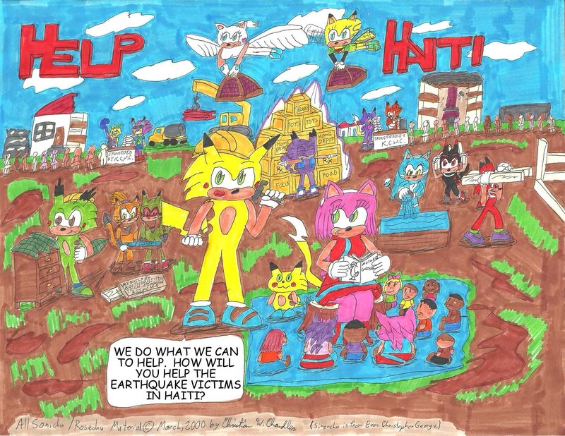 Sonic characters help Haiti
