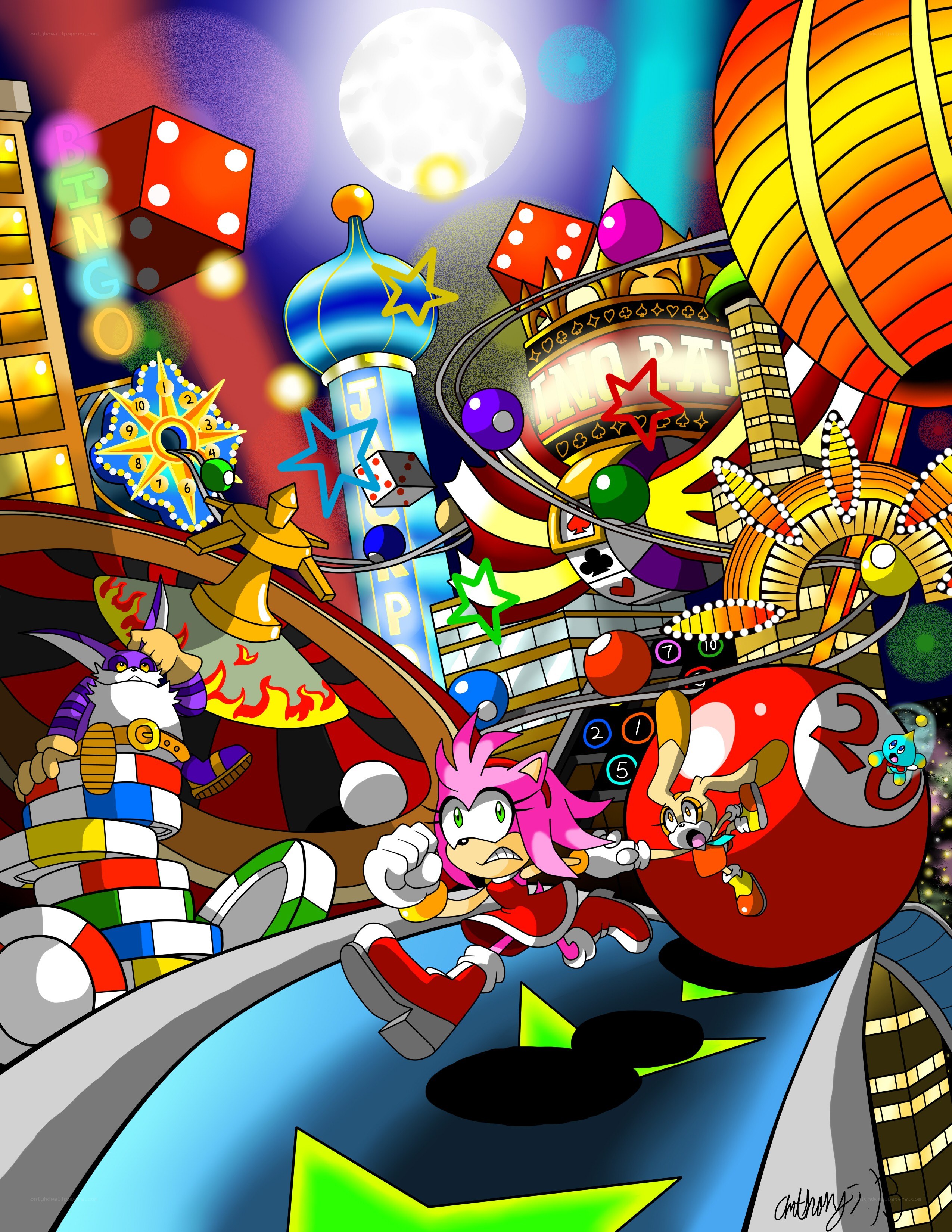 Sonic characters in casino chaos