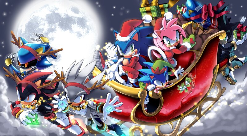 Sonic Characters in Sleigh