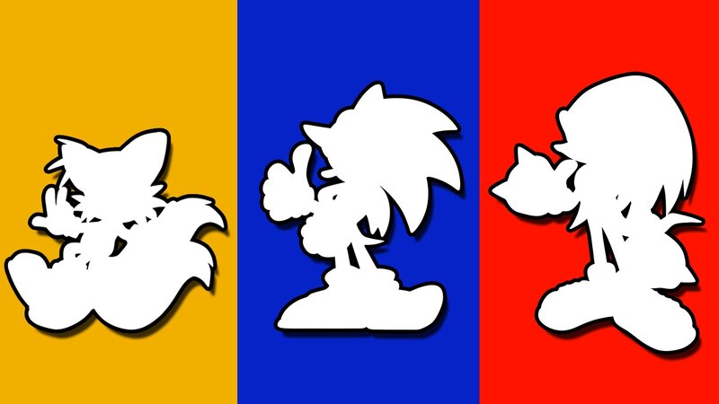 Sonic characters silhouettes