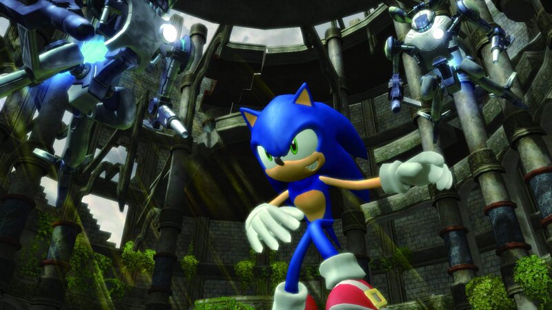 Sonic faces robotic enemies