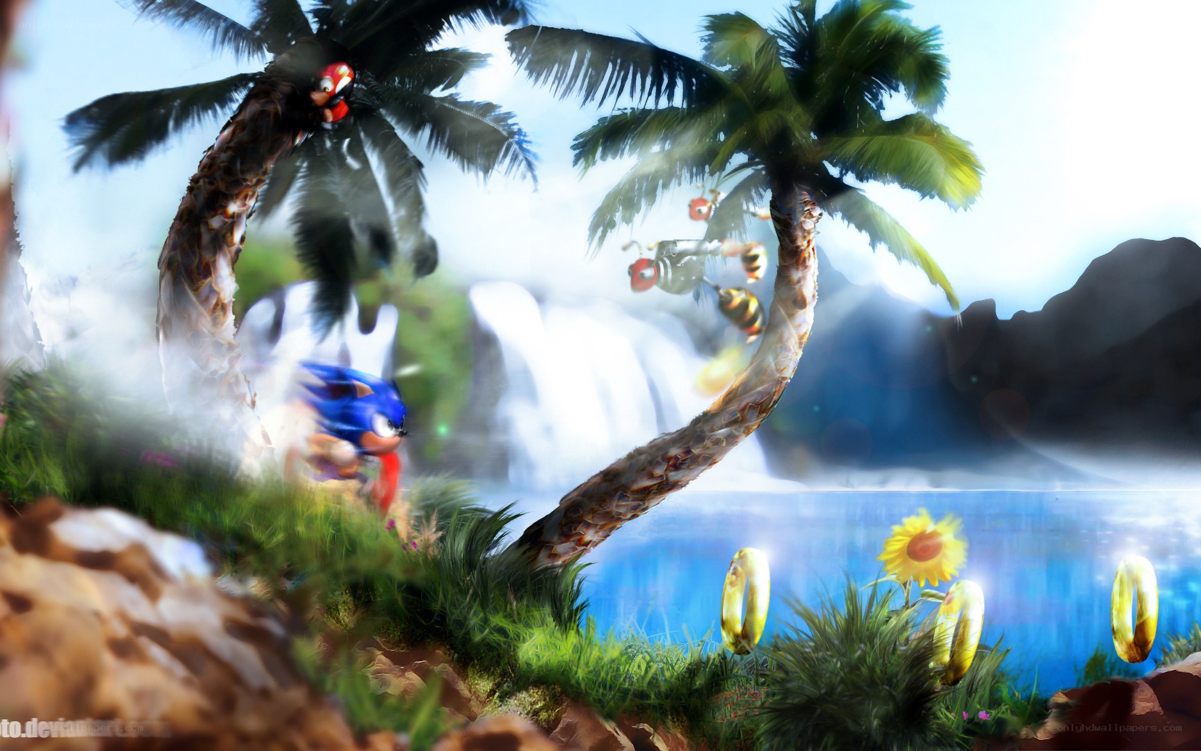 Sonic in a tropical paradise