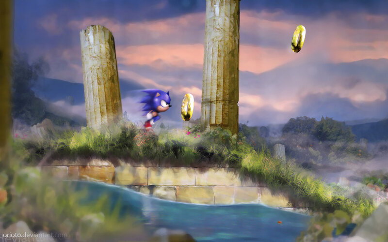 Sonic in ancient ruins