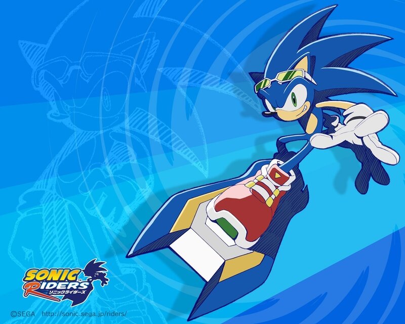 Sonic on a hoverboard