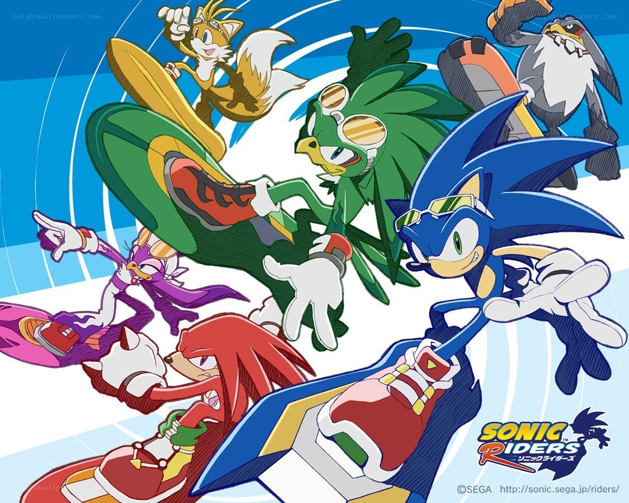 Sonic Riders characters in action