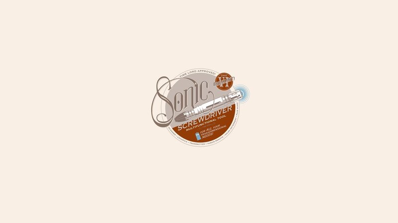 Sonic Screwdriver Logo — Brown