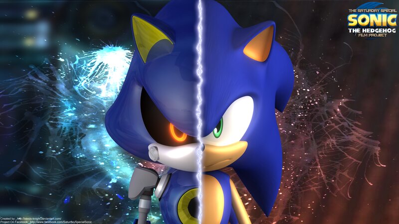 Sonic the Hedgehog — Blue, Dramatic, 3d Render, Robotic Arm