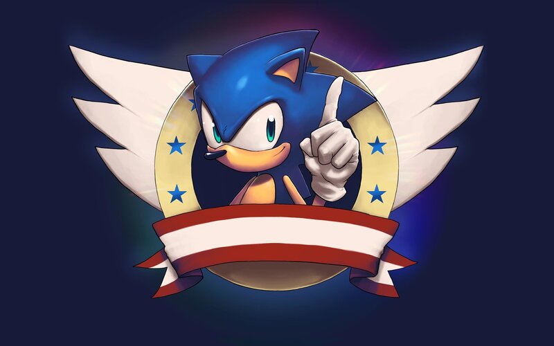 Sonic the Hedgehog — Blue, Dramatic, Digital Art, Wings