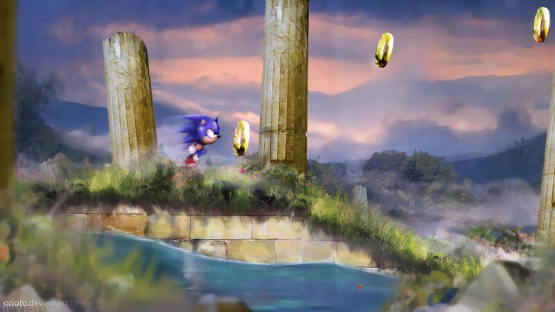 Sonic the Hedgehog — Blue, Dramatic, Sunset