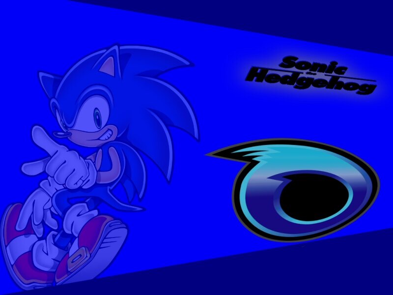 Sonic the Hedgehog — Blue, Dynamic, Digital Art, Logo, Text