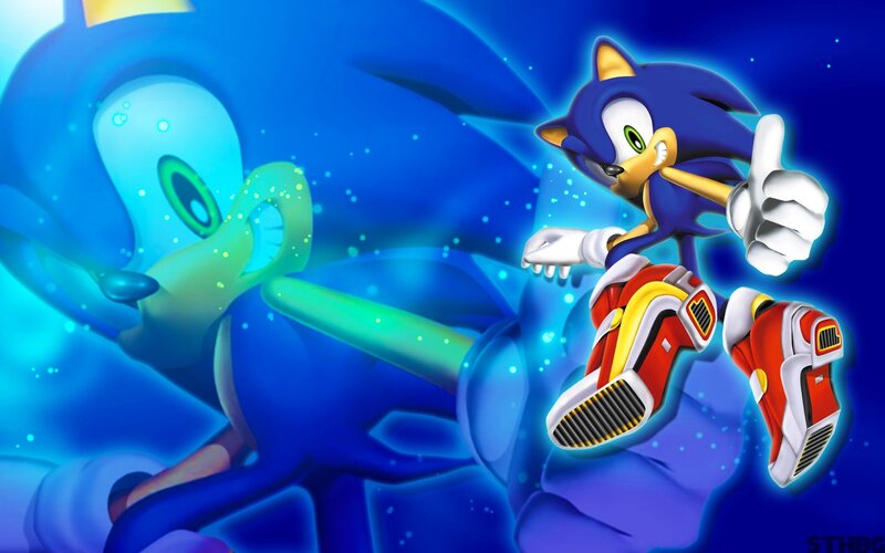 Sonic the Hedgehog — Blue, Dynamic, Digital Art, Thumb Up