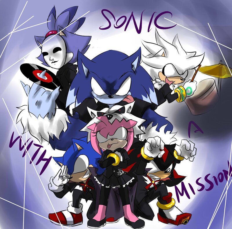 Sonic the Hedgehog Characters — Blue, Dramatic, Digital Art