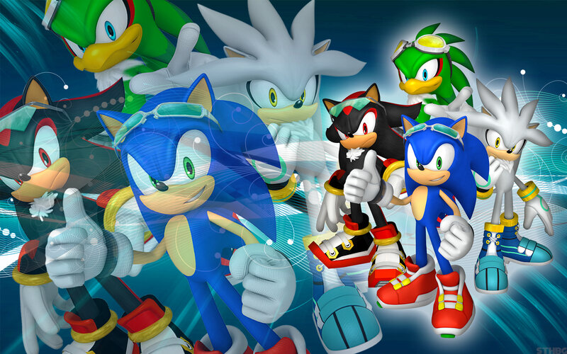 Sonic the Hedgehog Characters — Blue, Energetic, Digital Art, Silver the Hedgehog
