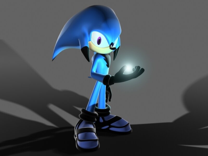 Sonic the Hedgehog holding light