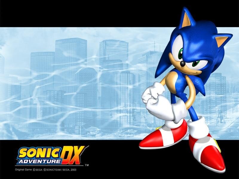 Sonic the Hedgehog in a city