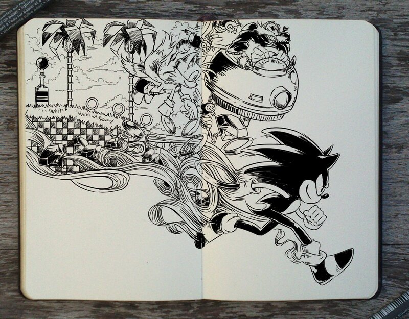 Sonic the Hedgehog Running — Black