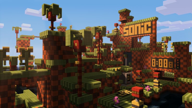 Sonic-themed Minecraft build