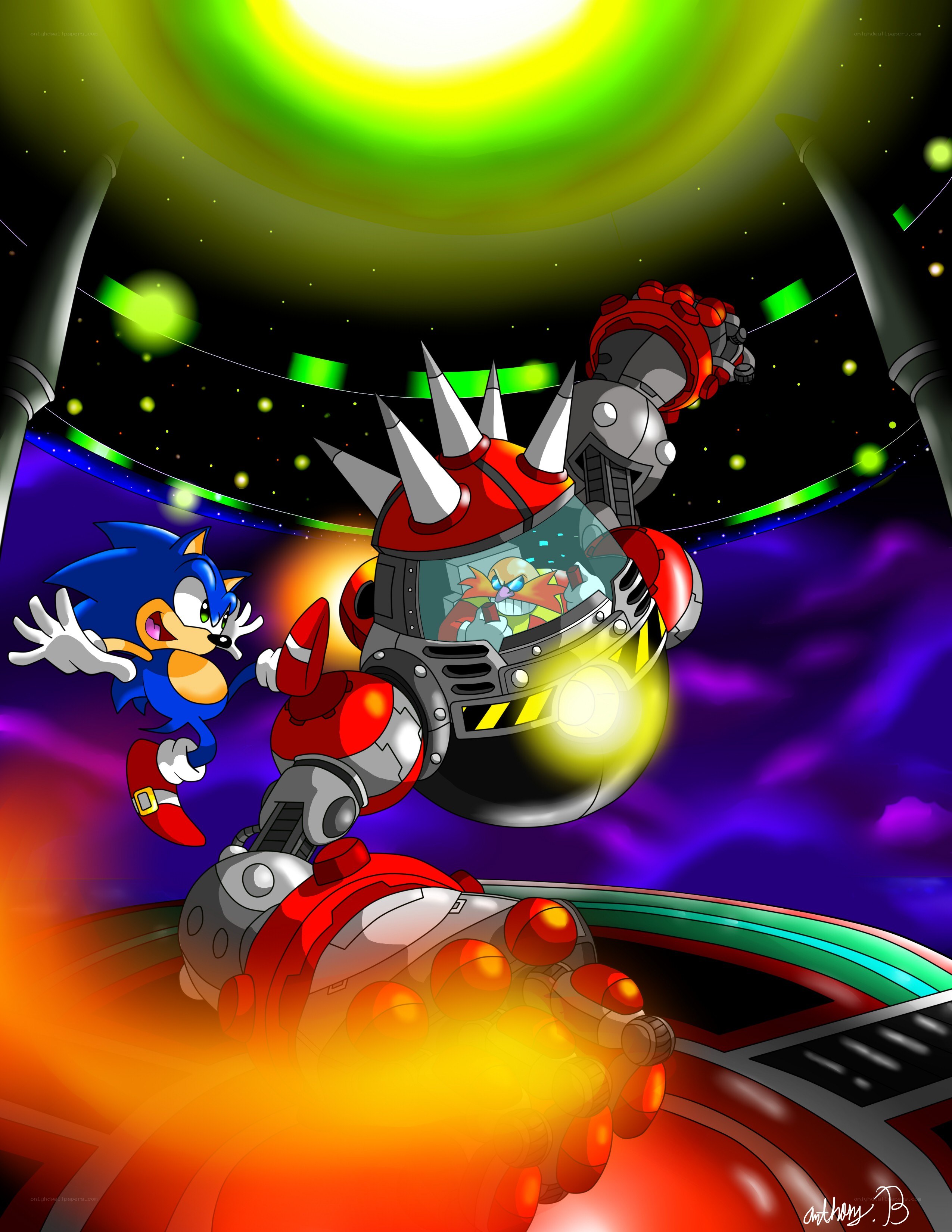 Sonic vs Eggman in space