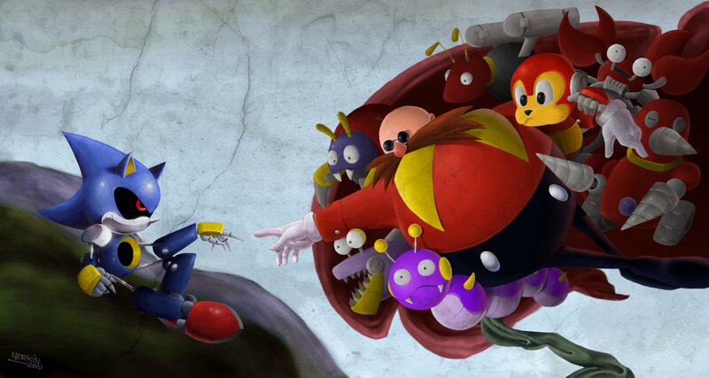 Sonic vs Eggman's robotic army
