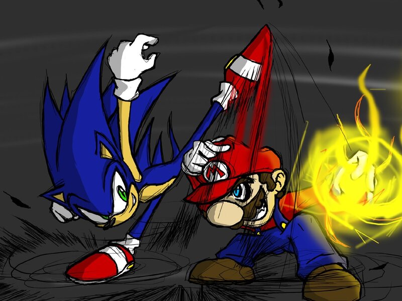 Sonic vs Mario battle