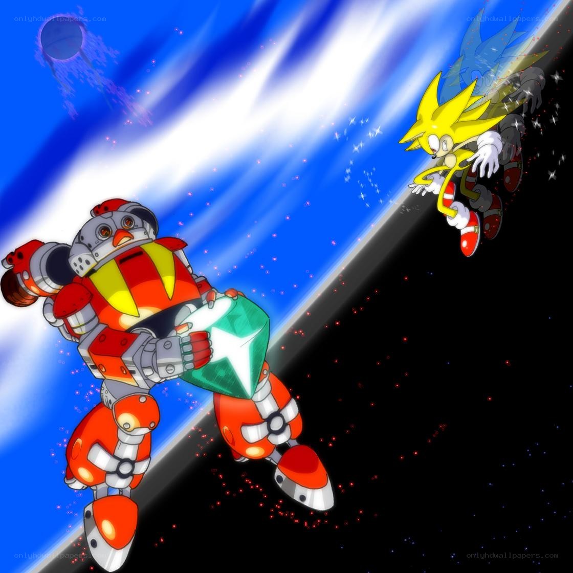 Sonic vs Metal Sonic in space