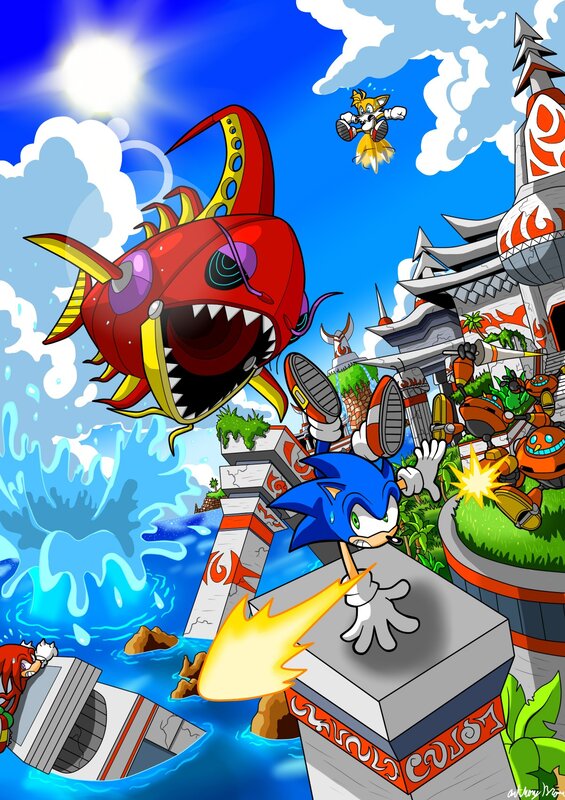 Sonic vs. the giant fish