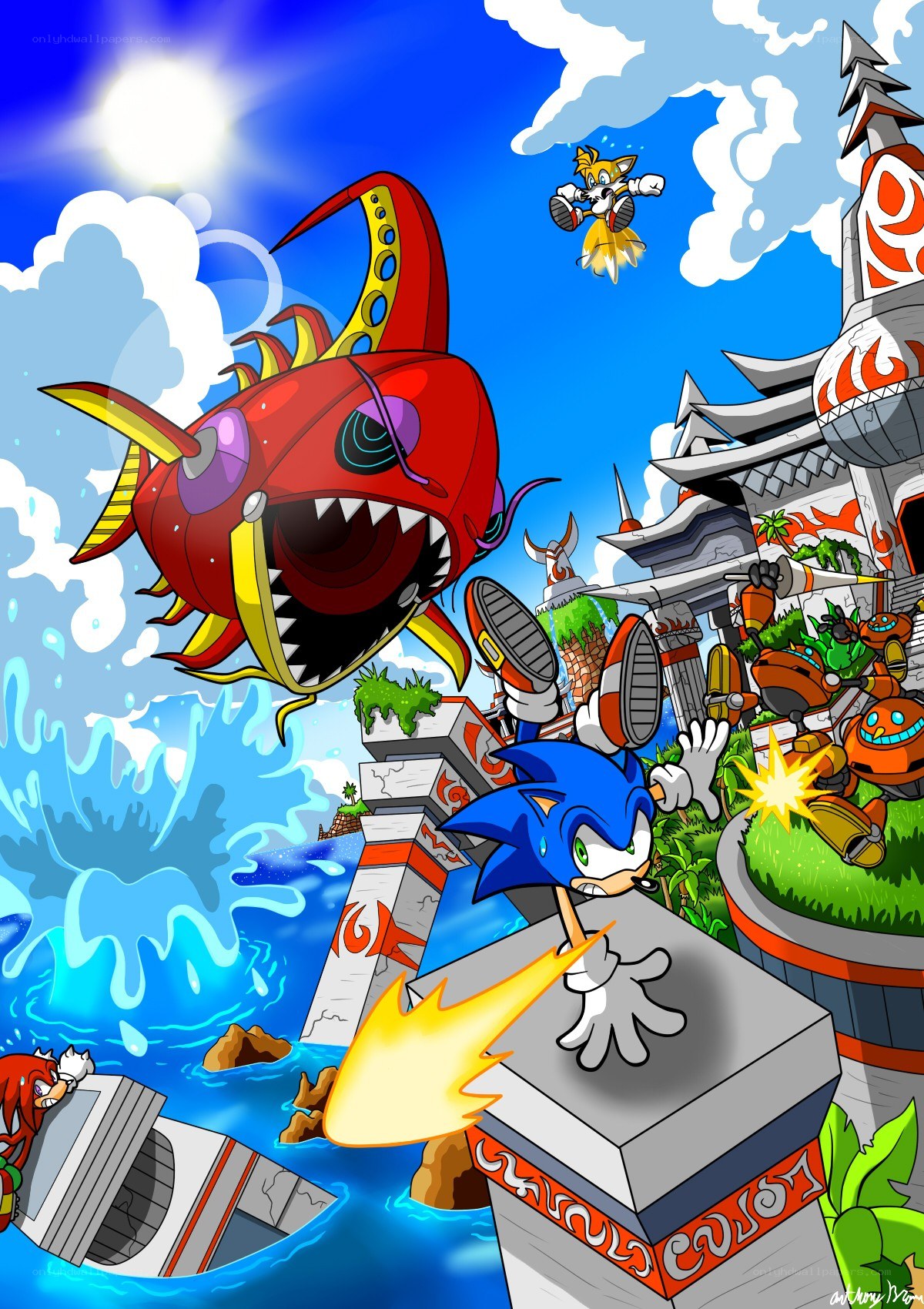 Sonic vs. the giant fish