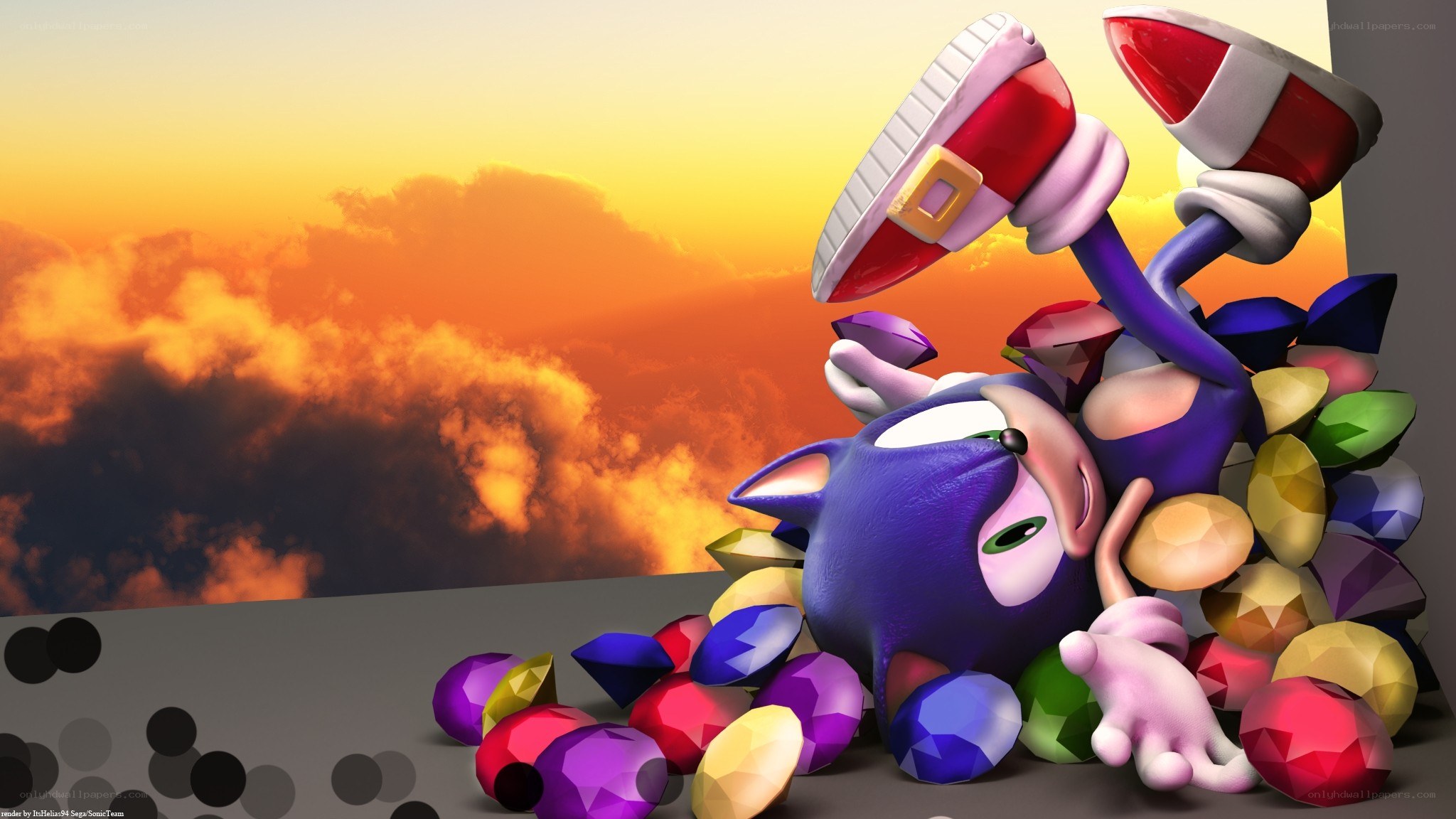 Sonic with Chaos Emeralds
