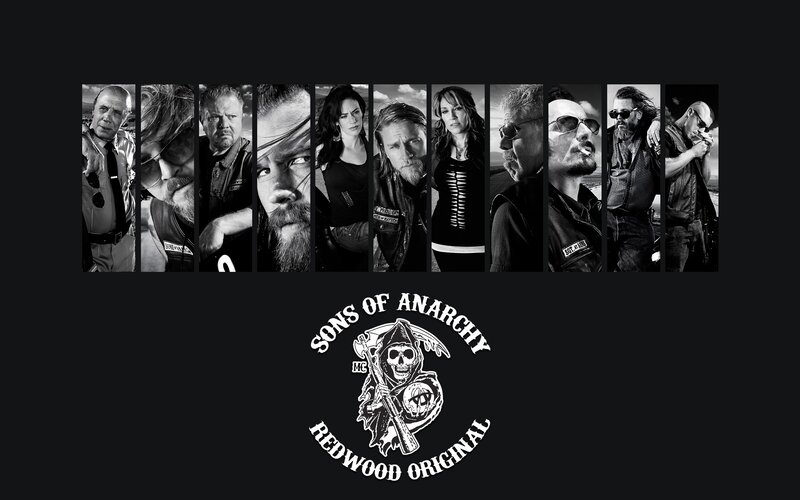 Sons of Anarchy cast and logo