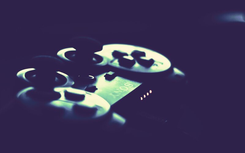 Sony controller in dim light