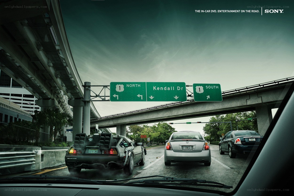 Sony DVD ad with DeLorean