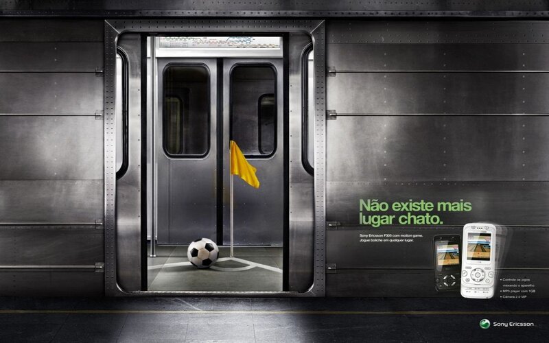 Sony Ericsson ad with soccer ball