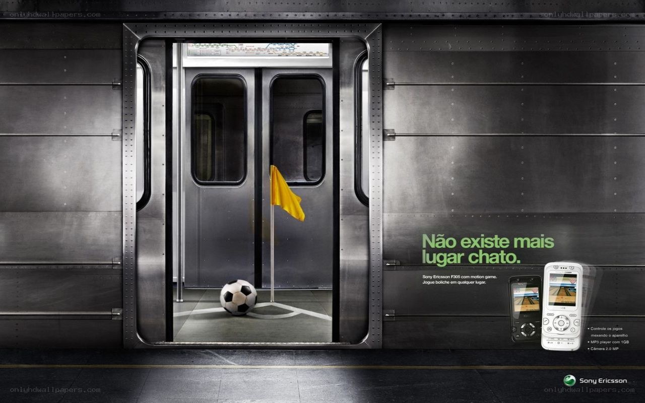 Sony Ericsson ad with soccer ball