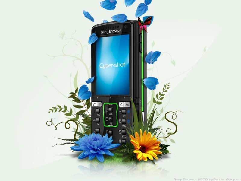 Sony Ericsson K850i phone with flowers