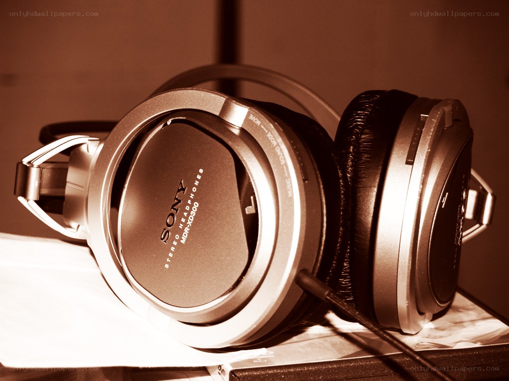 Sony headphones on a book