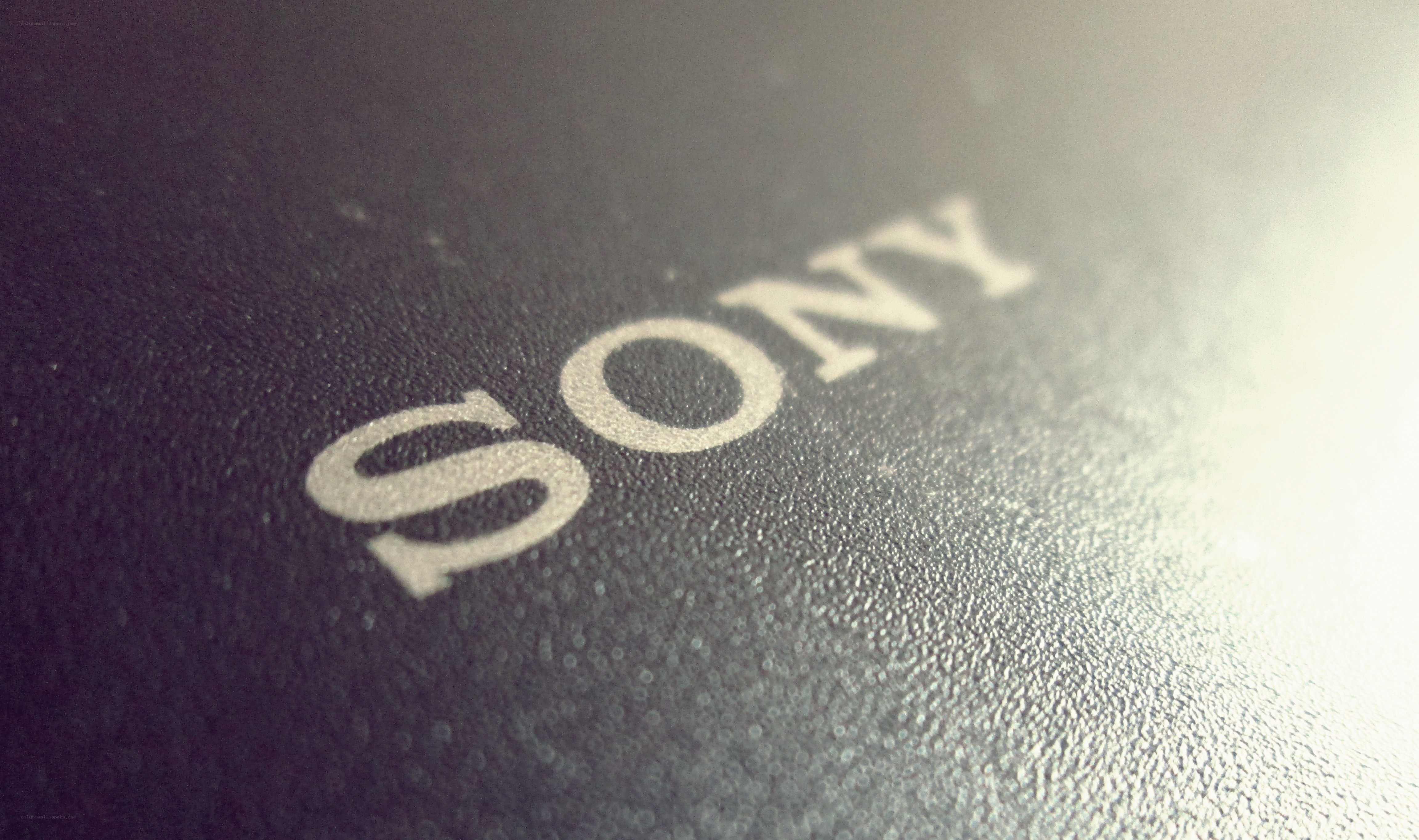 Sony logo on textured surface