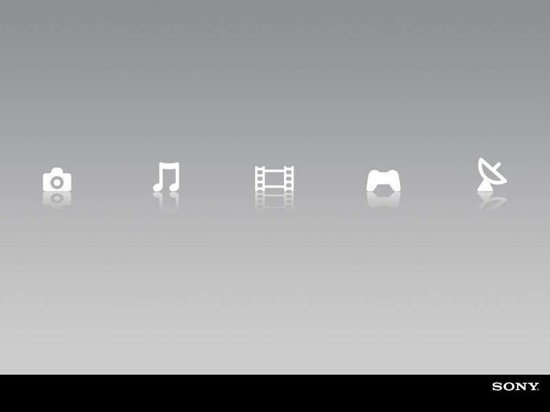 Sony media icons on gray