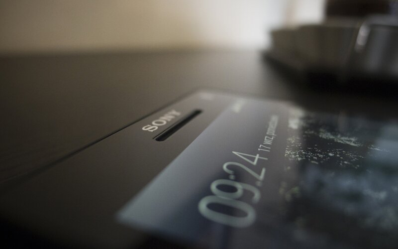 Sony phone on a table