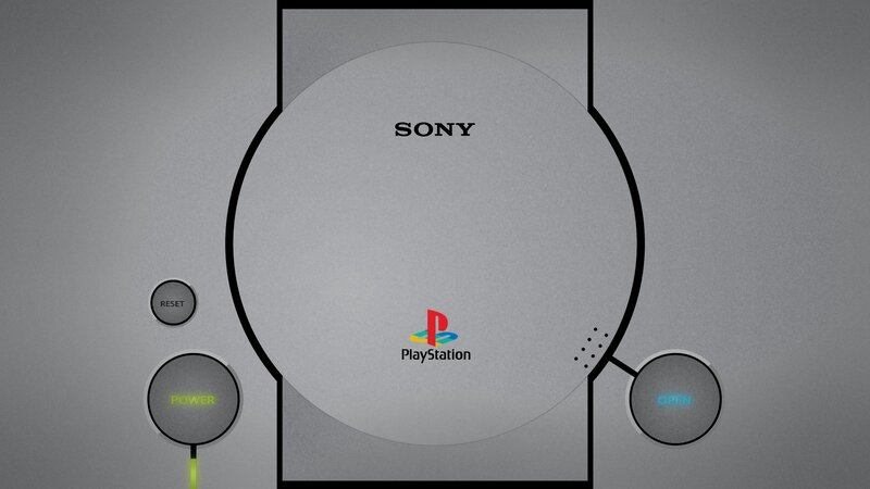 Sony PlayStation Console — Gray, Minimalist